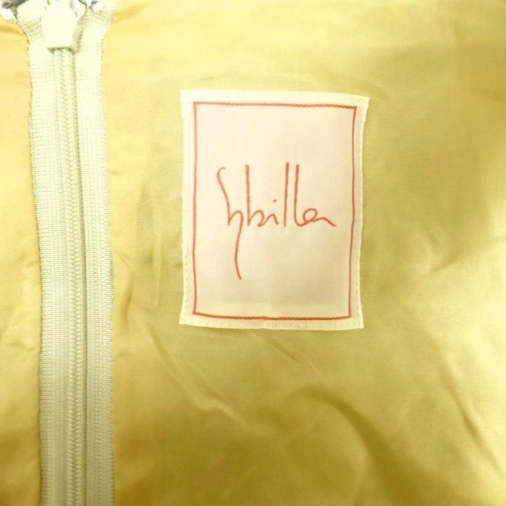 Sybilla シビラ◎上質 ノースリーブワンピース◎膝丈 総柄刺繍 緑 お洒落 ホコモモラデシビラ Jocomomola de Sybilla ニットワンピース 膝丈