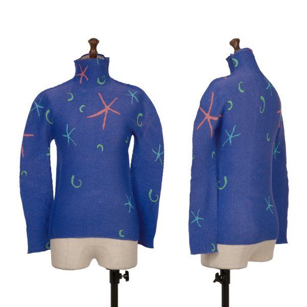 イッセイミヤケ ミーISSEY MIYAKE me 総柄プリントストレッチプリーツ