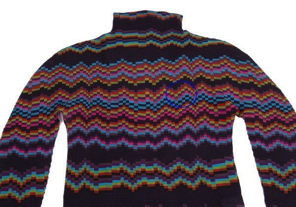 イッセイミヤケ ミーISSEY MIYAKE me カラフルウェーブプリント