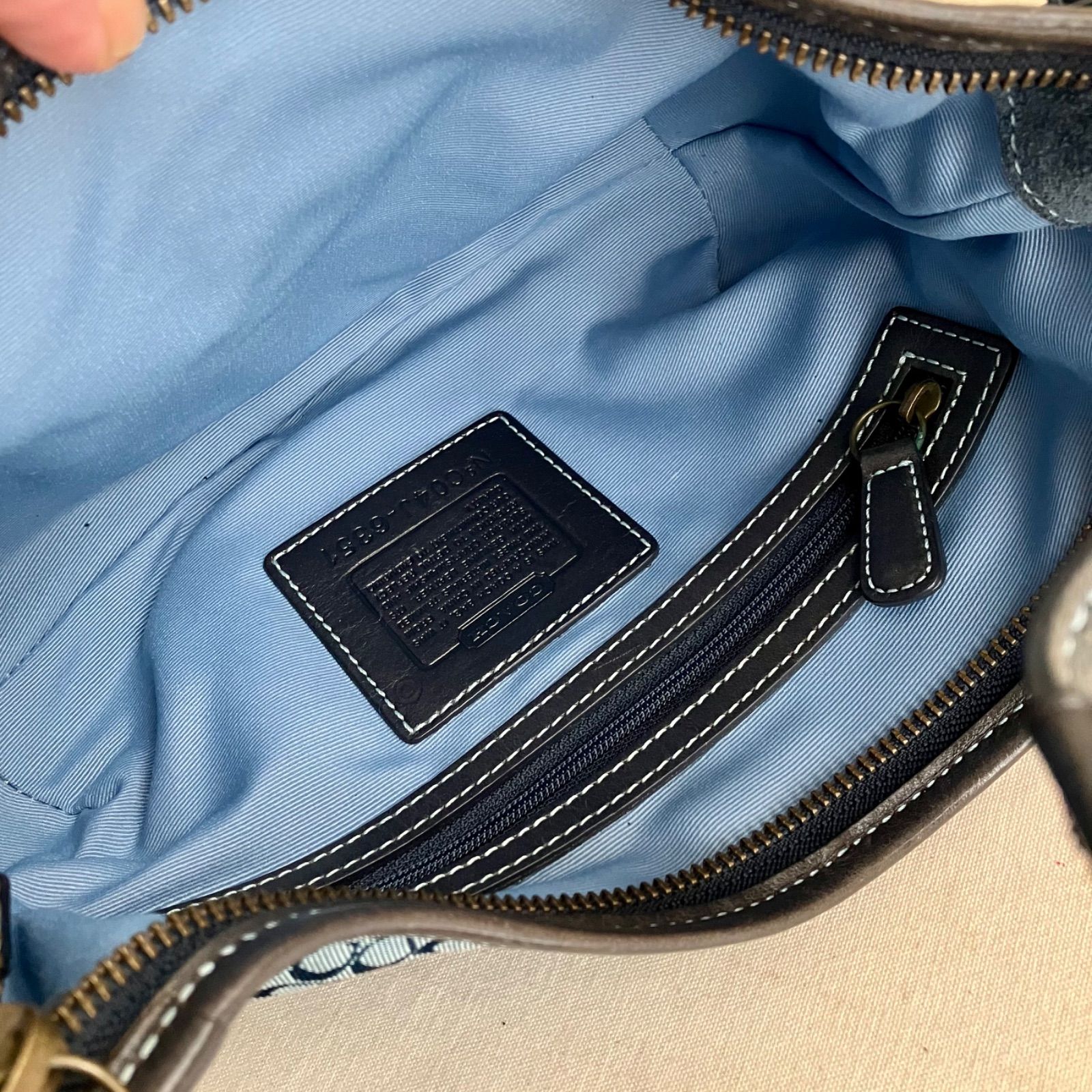 Vintage Coach y2k Mini Soho Hobo Shoulder Bag Suede Blue Mini