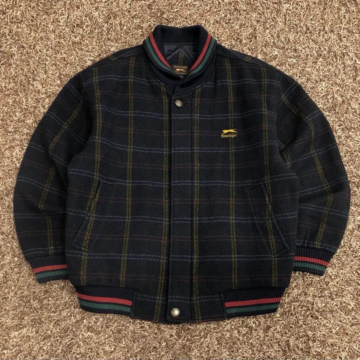 105 スラッセンジャー 90 s ウール CHECK ブルゾン ジャケット