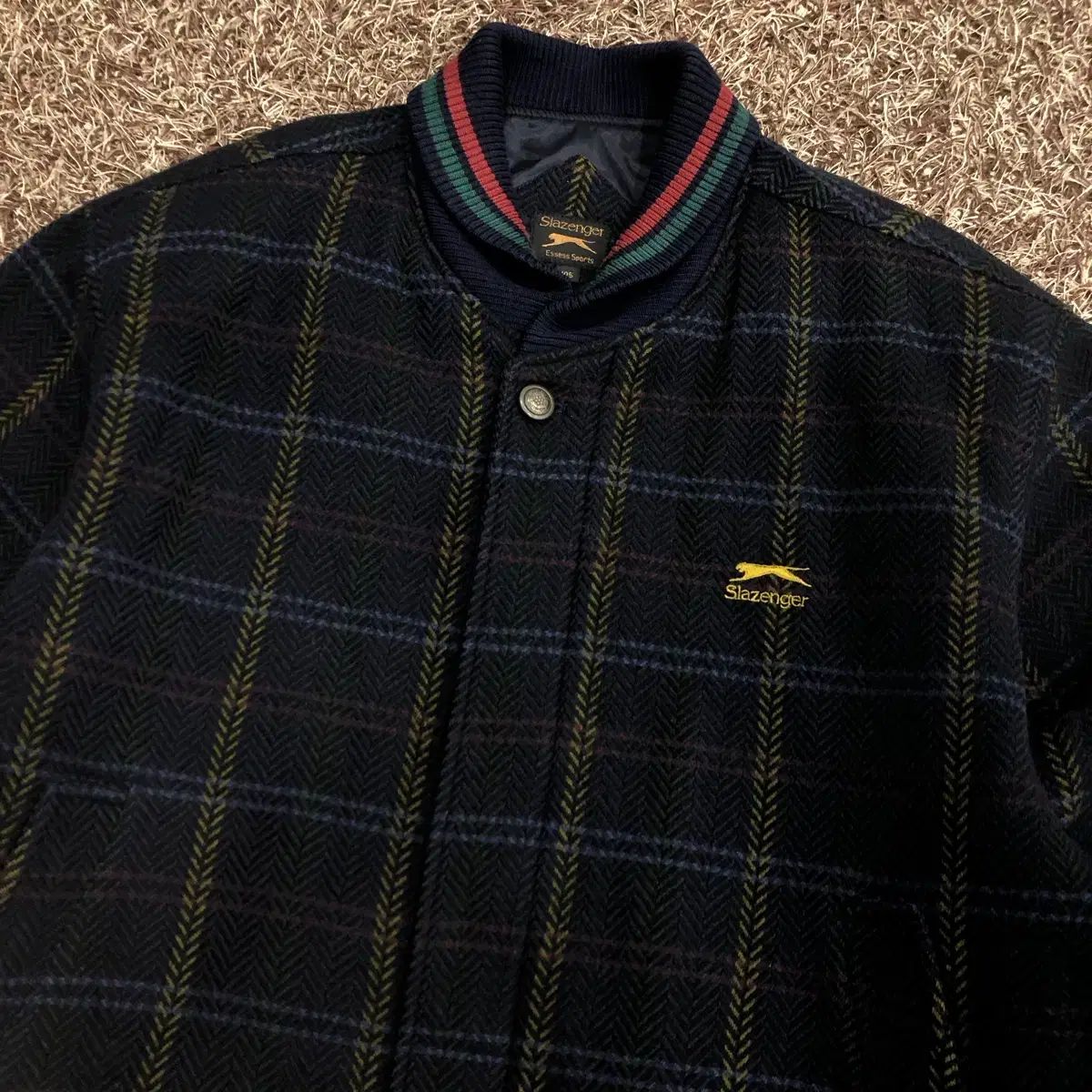 105 スラッセンジャー 90 s ウール CHECK ブルゾン ジャケット