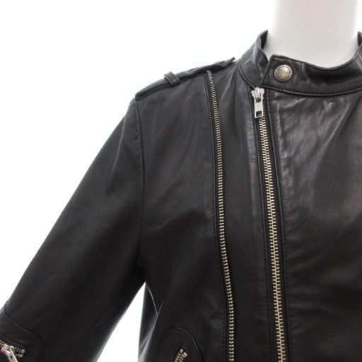 ミナ　SEE BY CHLOÉ ブラックレザージャケット シーバイクロエ SEE BY CHLOE ライダース 人気 レザージャケット 革