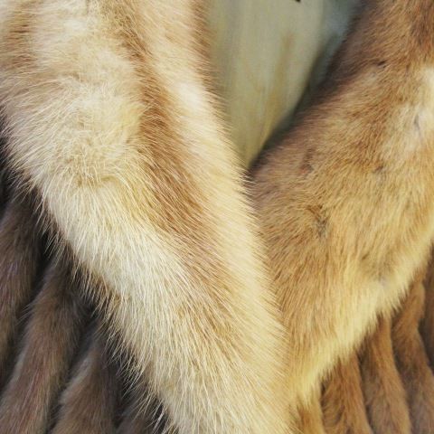 FARION ファーコート ミンク 毛皮 ミドル丈 ストライプ 9 ライト