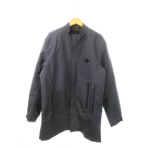 【中古】KADOYA K'S PRODUCT URBAN LINER バイクウェア コート ミドル丈 スタンドカラー ジップアップ ロゴ 3L 紺 カドヤ KADOYA K'S PRODUCT URBAN LINER バイクウェア コート ミドル丈