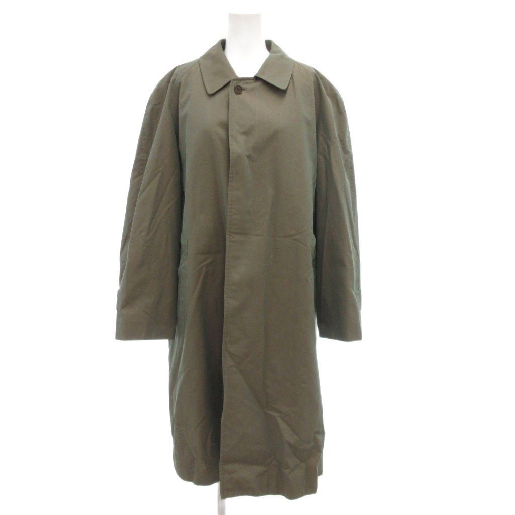 バーバリーズ ロングステンカラーコート チェック L位 カーキ