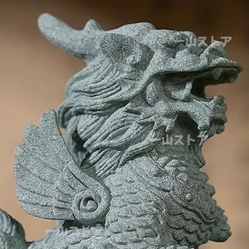 幸運の石の彫刻 縁起の良い獣の装飾 ギフト プレゼント 麒麟 ペア飾り