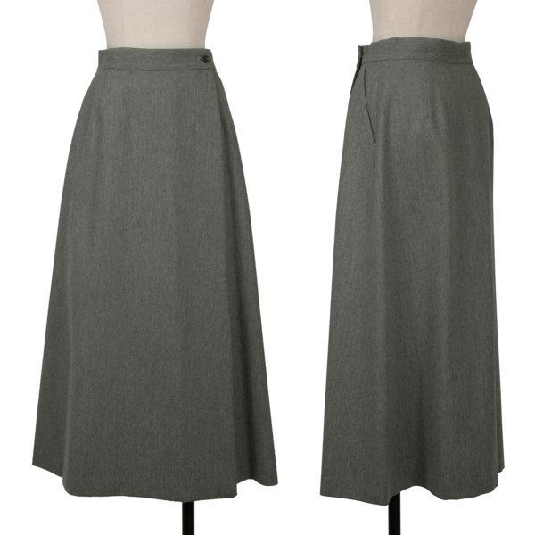 マーガレットハウエルMARGARET HOWELL ウールラップスカート グリーングレー2