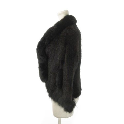 【中古】ノーブランド ファージャケット ポンチョ マント ミンクファー 毛皮 茶 ダークブラウン /MN2 ■GY18 ノーブランド ファージャケット ポンチョ マント ミンクファー 毛皮 茶