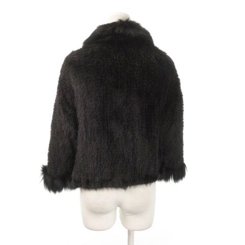 ノーブランド ファージャケット ポンチョ マント ミンクファー 毛皮 茶