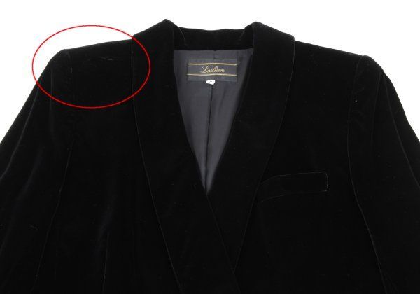 レリアンLeilian レーヨンショールカラーベロアジャケット 黒9