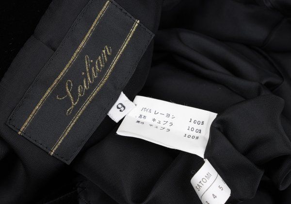 レリアンLeilian レーヨンショールカラーベロアジャケット 黒9