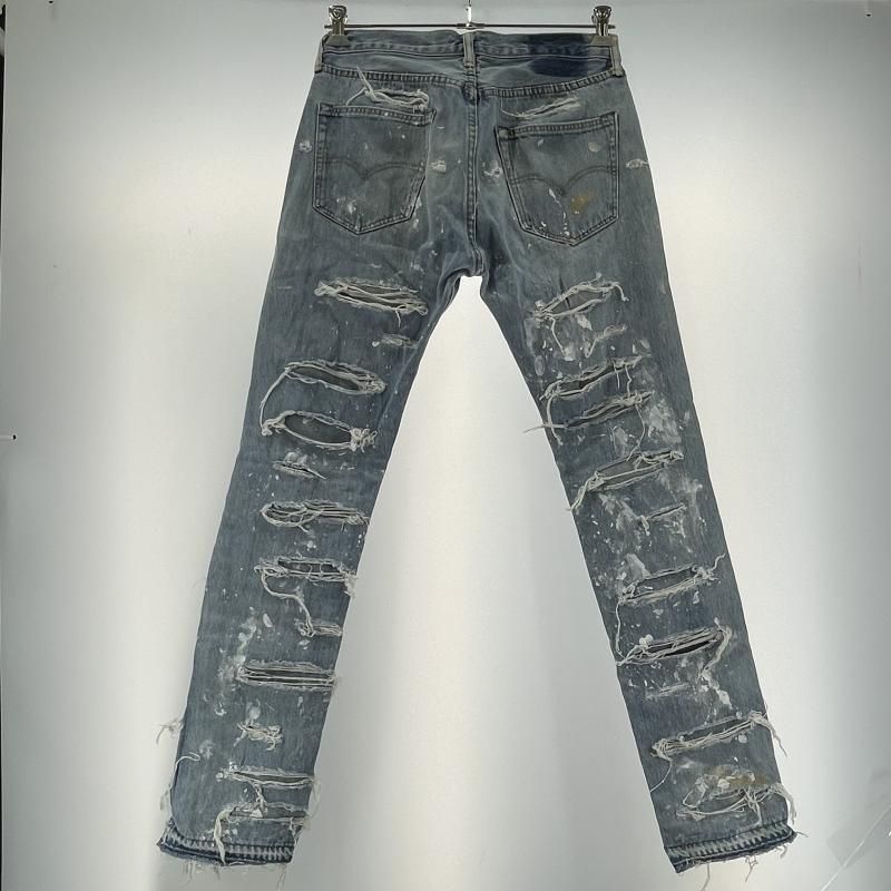 NYC DESTROY DENIM PANTS サイズW 32 ブルー デストロイデニムパンツ 19