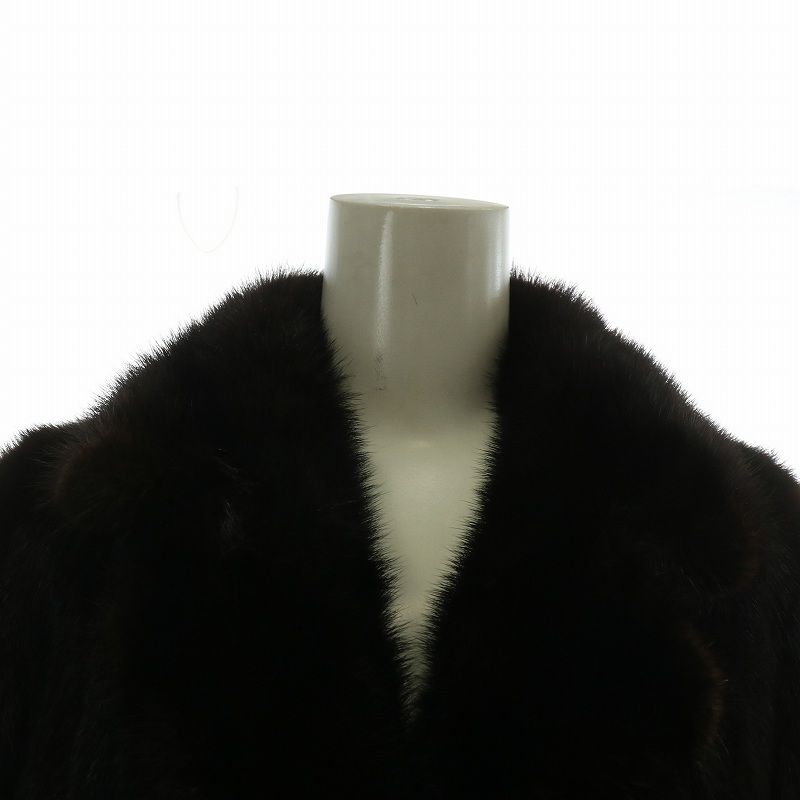 新品　 ブラウンミンク　ロングコート　11号　L ノーブランド ファーコート アウター 毛皮 ミンク ロング 11 L ダーク