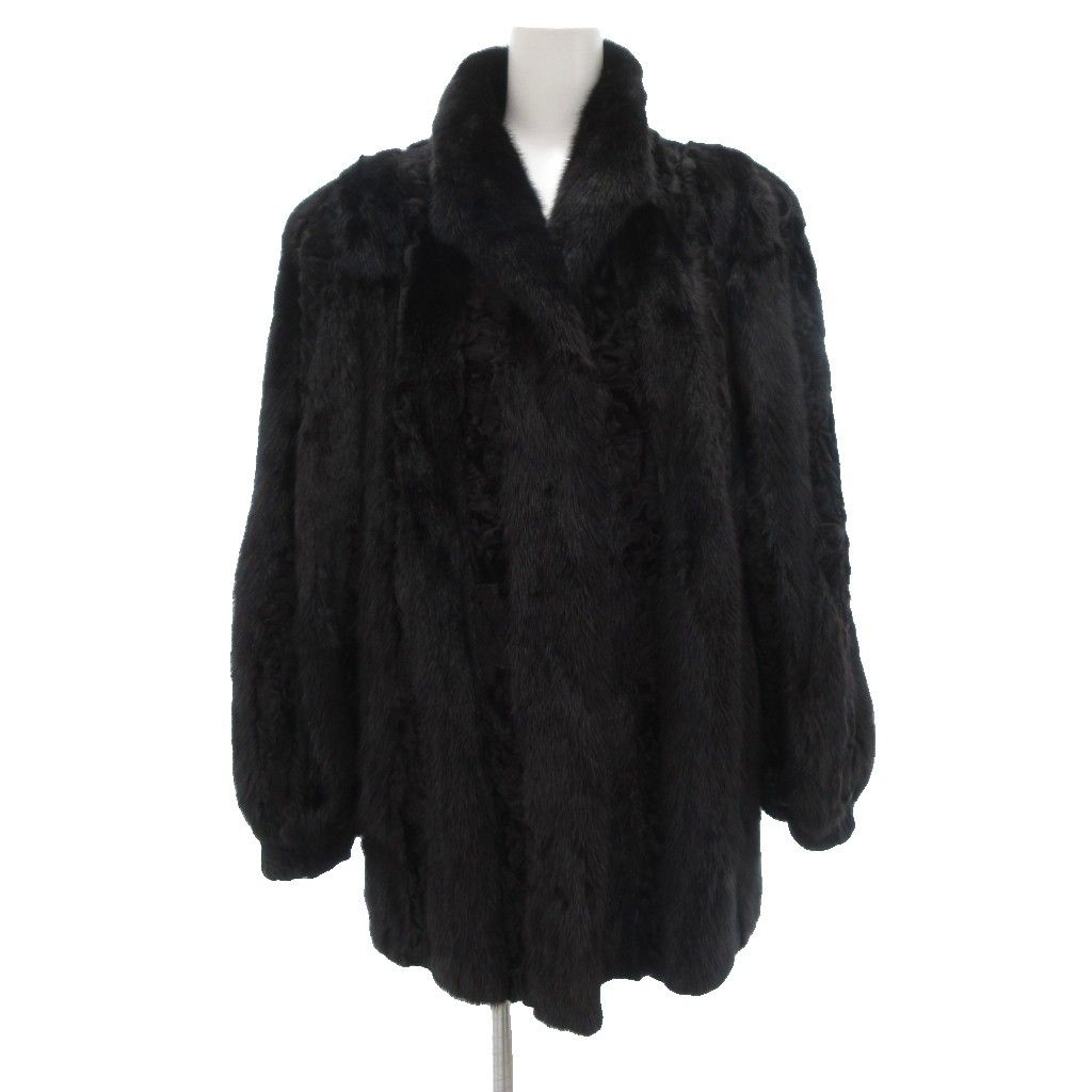 Marino Mink サガミンク ファーコート 毛皮 ブラックグラマ ハーフ丈