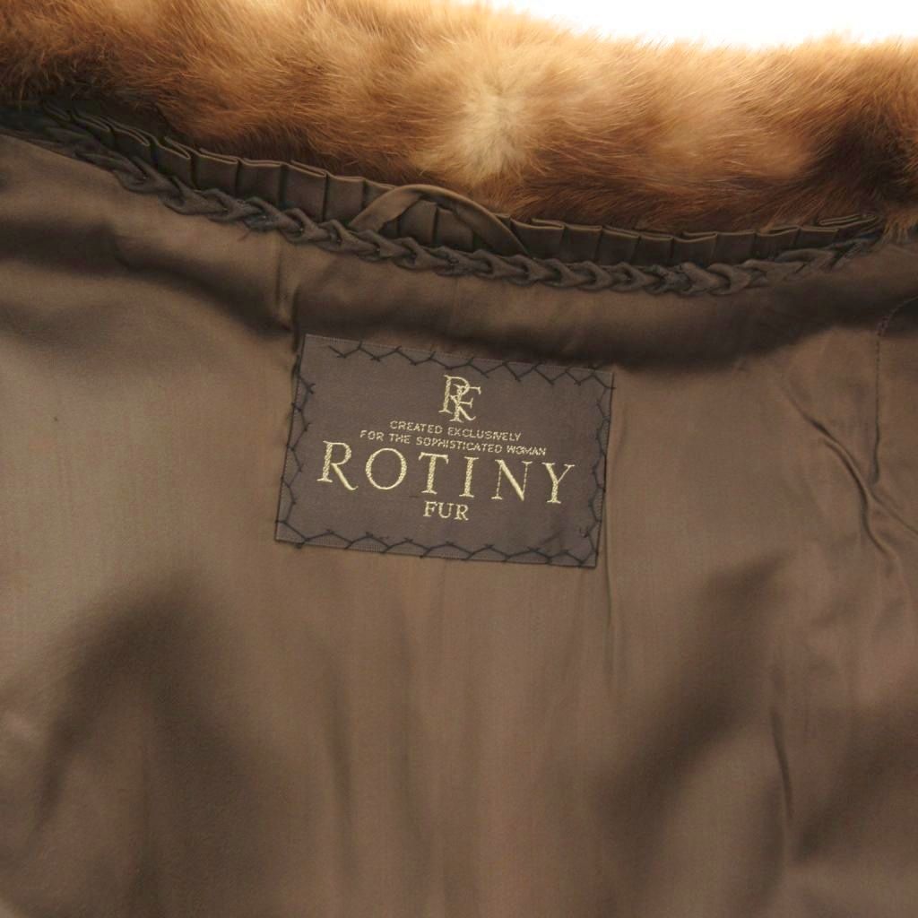 ロティーニ rotiny ミンクファーコート 毛皮 ミドル丈 茶 ブラウン /JS