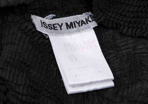 イッセイミヤケISSEY MIYAKE シワプリーツハイネックカットソー 黒M
