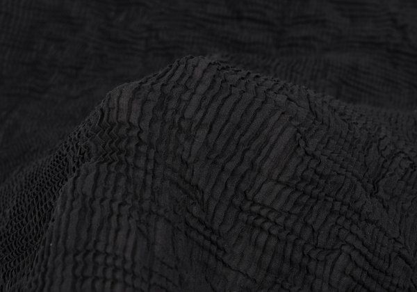 イッセイミヤケISSEY MIYAKE シワプリーツハイネックカットソー 黒M