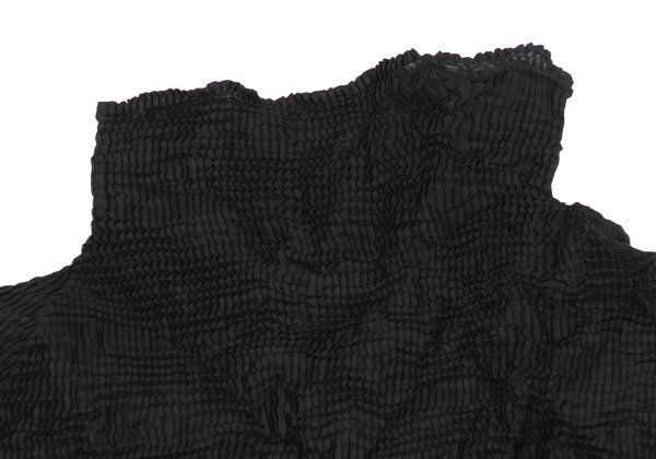 イッセイミヤケISSEY MIYAKE シワプリーツハイネックカットソー 黒M