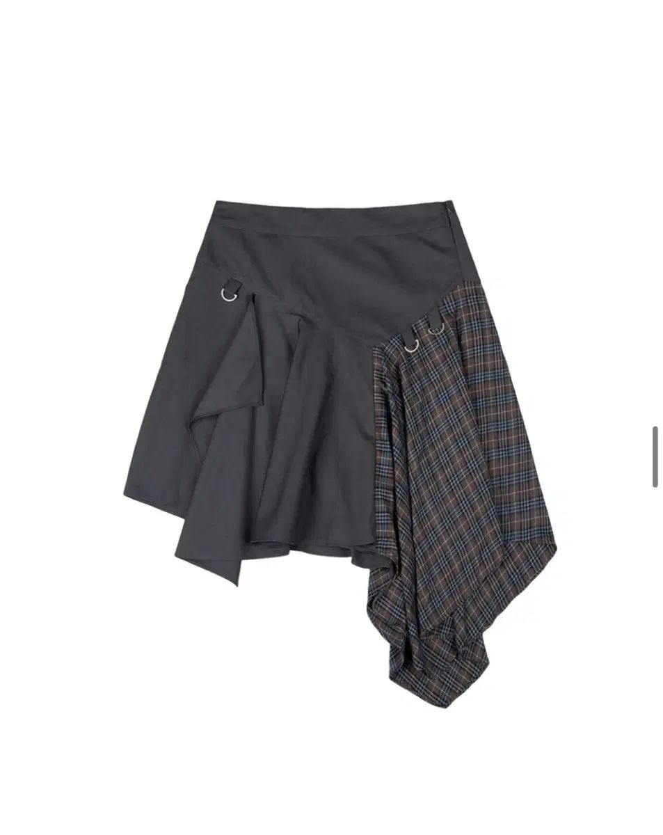 뚜오秋山 澪 LAYERED ASYMMETRIC SKIRT CHARCOAL