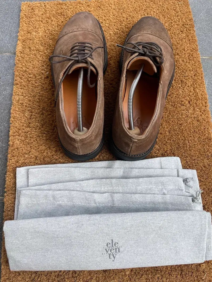 Eleventy ELEVEN スウェード ダービーシューズ ブラウン