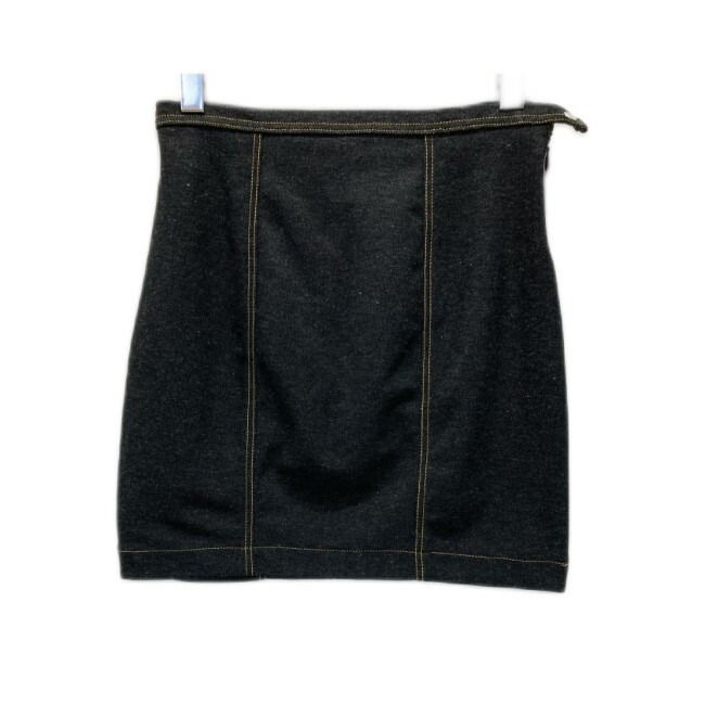 i.s. ISSEY MIYAKE スカート 80 s 80年代 ミニ丈 ショート丈 無地 サイドジップ ストレッチ ドメスティック 古着