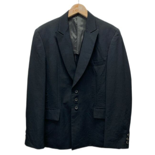 Y s テーラードジャケット スーツジャケット アウター 無地 フロントポケット 開き見せ ウール シングルボタン ドメスティック 古着