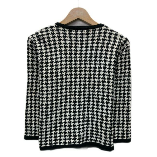 i.s. ISSEY MIYAKE カーディガン 羽織り Uネック フルボタン コットン 総柄 千鳥格子 日本製 ドメスティック 古着