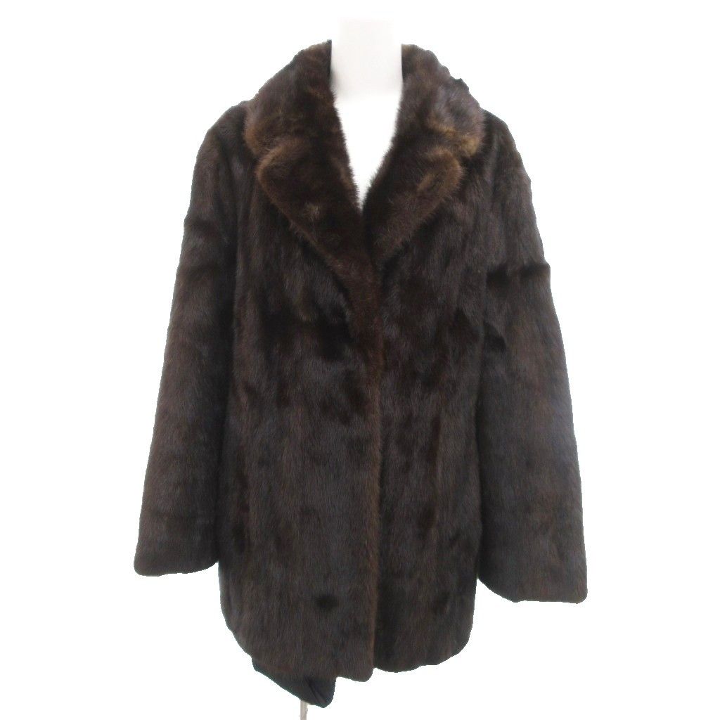 【中古】ノーブランド ファーコート ミンクファー 毛皮 11 ブラウン ハーフ丈 /IU ■GY18 レディース ノーブランド ファーコート ミンクファー 毛皮 11 ブラウン ハーフ丈