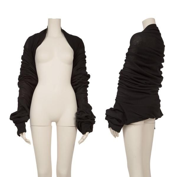 ヨウジヤマモト ノアールYohji Yamamoto NOIR コットンドレープデザインボレロニット 黒2