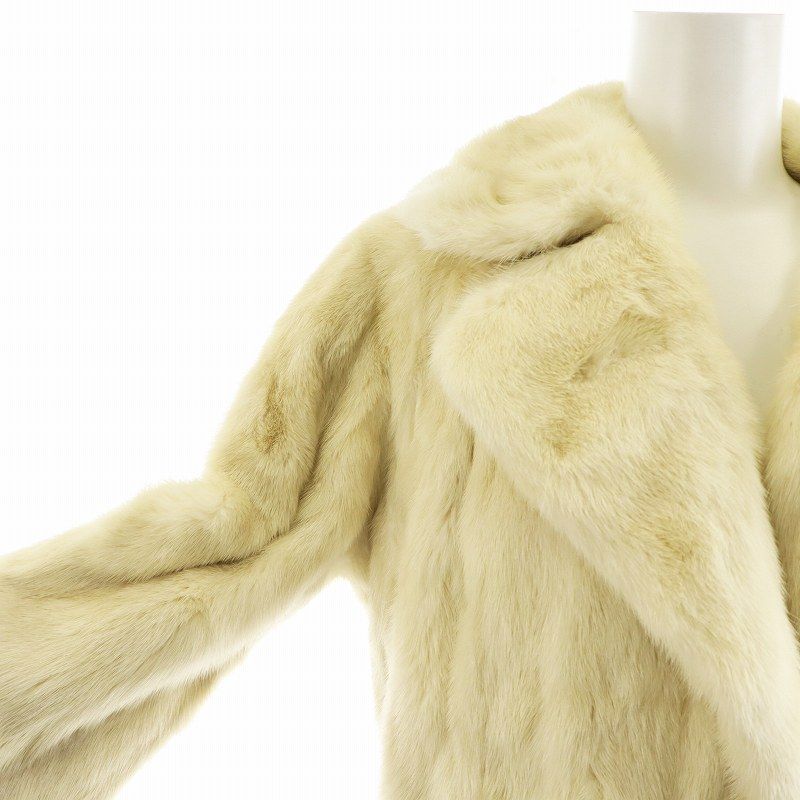 【中古】Carillon NEW YORK 毛皮 コート パールミンク ファー ミドル 総裏地 白 ホワイト ■GY18 /MQ レディース Carillon NEW YORK 毛皮 コート パールミンク ファー ミドル 総裏地 白