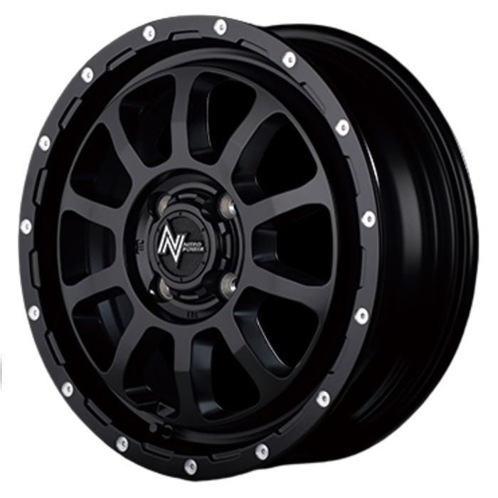 ホイール4本セット 14インチ 4 5 J 45 H 100 NITRO POWER M 10 PERSHING セミグロスブラック マシニング