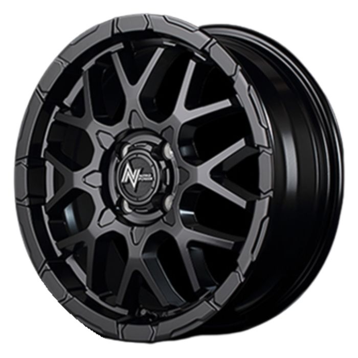 ホイール4本セット 15インチ 5 J 48 4 H 100 NITRO POWER M 28 BULLET セミグロスブラック