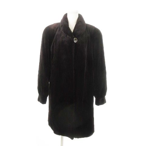 銀サガ シェアード ミンク コート フリーサイズ LLサイズ相当 ダークブラウン シェアードミンク メンズ 毛皮コート ミンクファーコート フリーサイズ