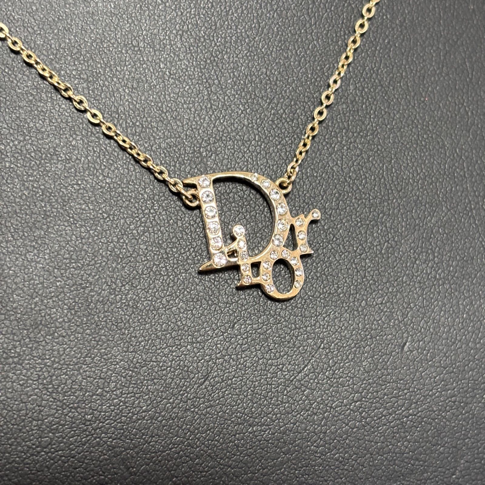 Christian Dior ディオール CDロゴ ネックレス ゴールド ライン