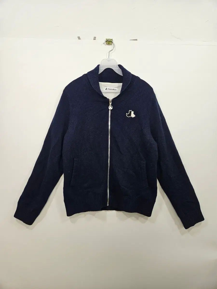 1212-2 ブラック&ホワイト ファッション カーディガン（レディース