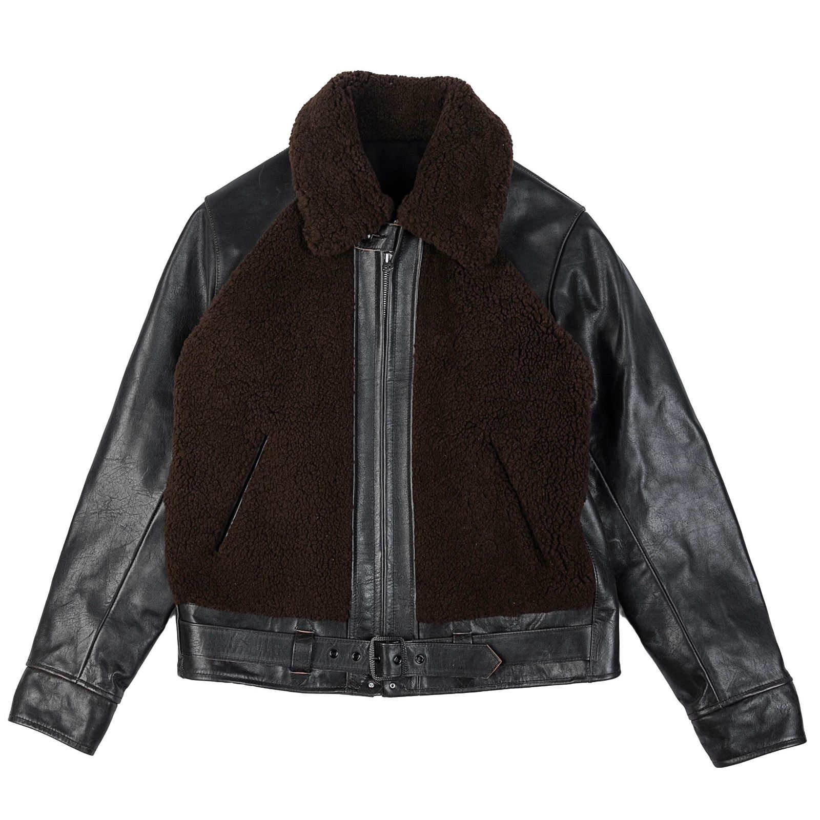 グリズリージャケット 熊ジャン 茶芯ホースハイド ライダース レザー