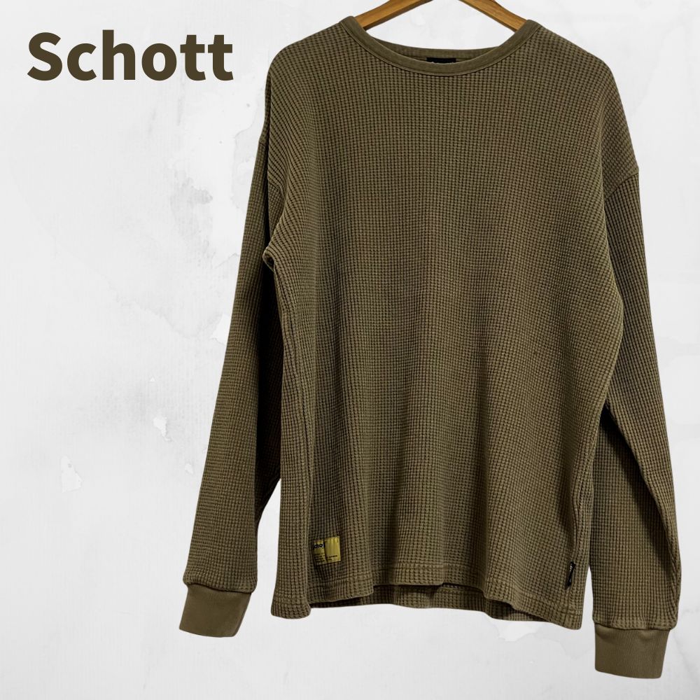 Schott ショット ワッフル ロングスリーブTシャツ XL