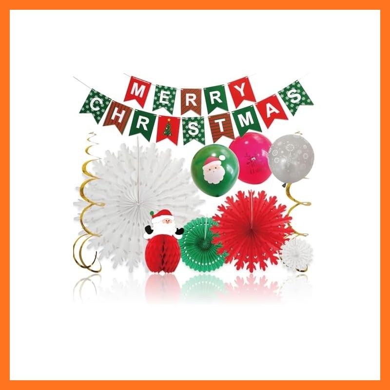 新品】 deerzon クリスマス 飾り付け セット ペーパーファン