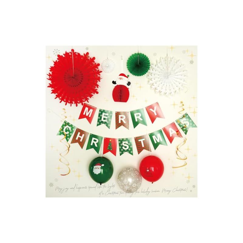 新品】 deerzon クリスマス 飾り付け セット ペーパーファン