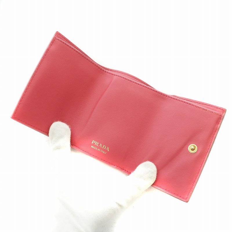 プラダ PRADA 財布 三つ折り ミニウォレット サフィアーノレザー