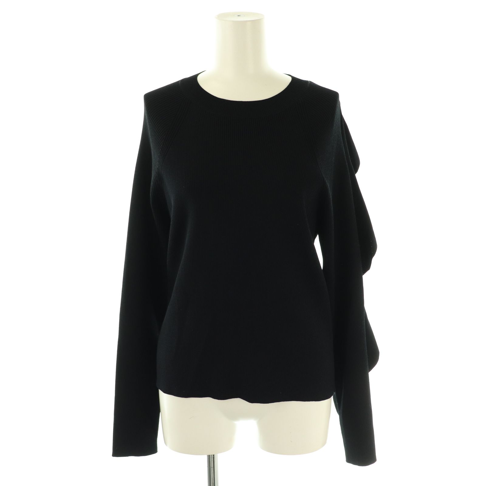 アドーア ADORE ラッフルニット プルオーバー 長袖 38 ブラック /DF