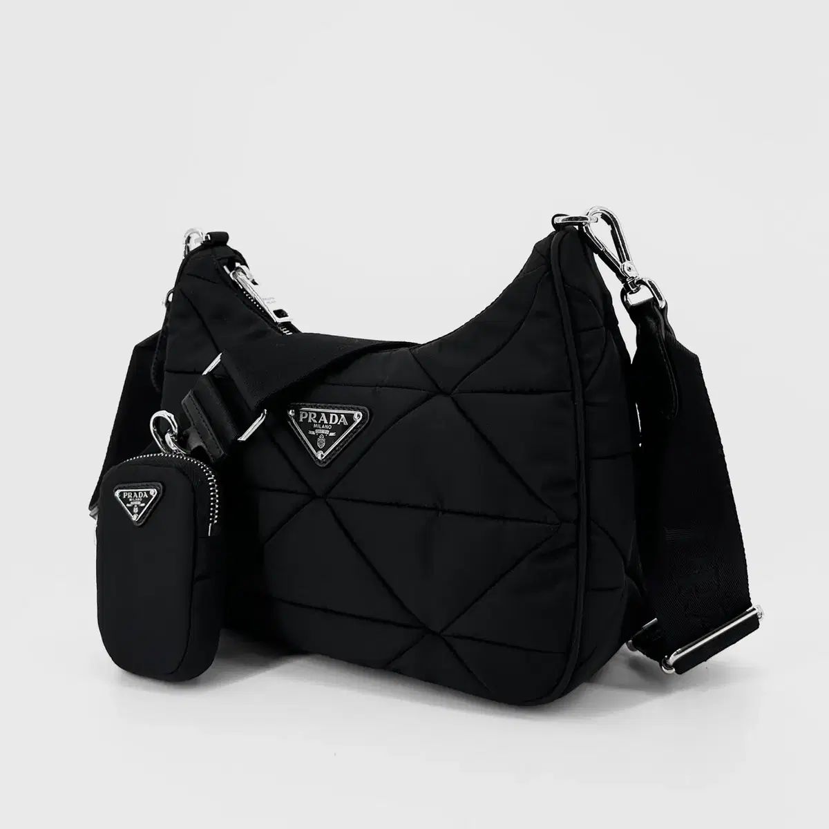 展示商品 PRADA ダウン パッチワーク リナイロン マルチ HOBO BAG クロスバック 1 bc 151