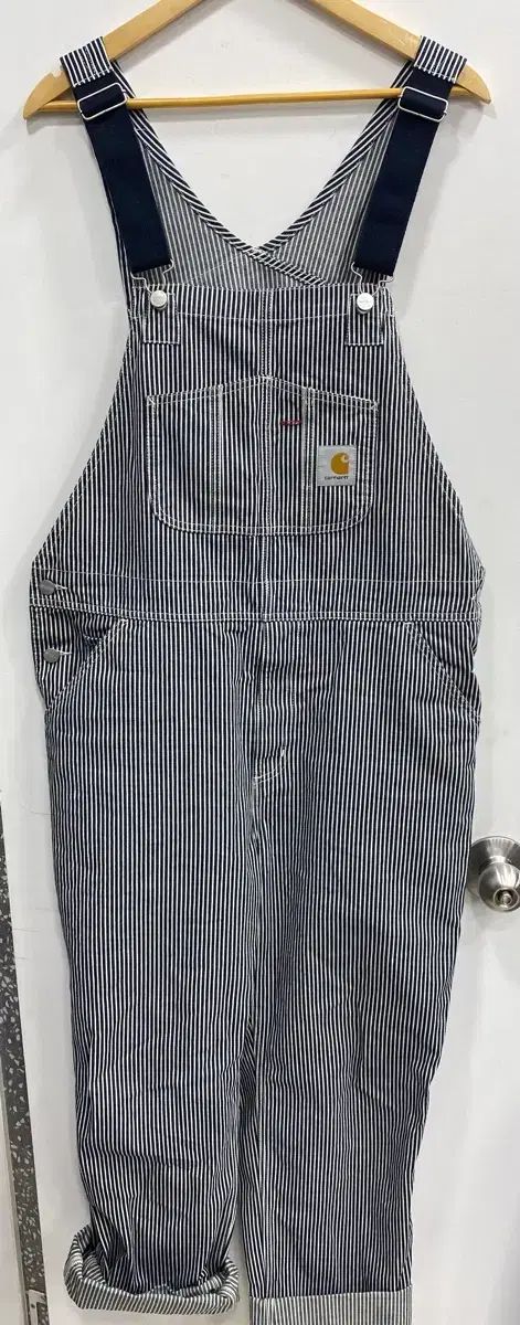 34 x 32 唯一実物 Carhartt カーハート ヒッコリー bib オーバーオール 멜빵바지