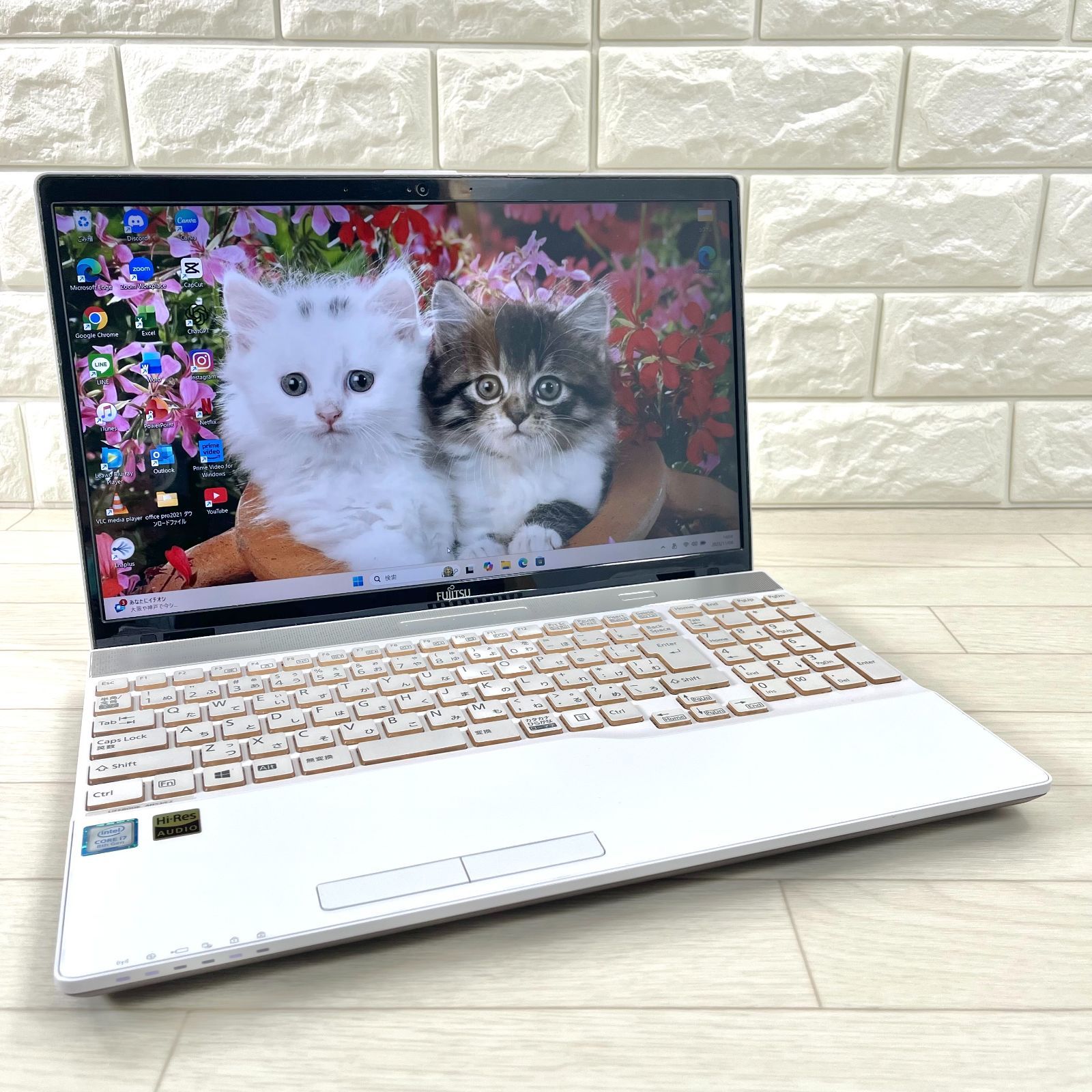 ノートパソコン/白/i7/8GB/SSD512GB/Office/在宅/富士通 富士通 LIFEBOOK 第8世代 i7 新品SSD512GB＋HDD1TB搭載型 合計1.5TB