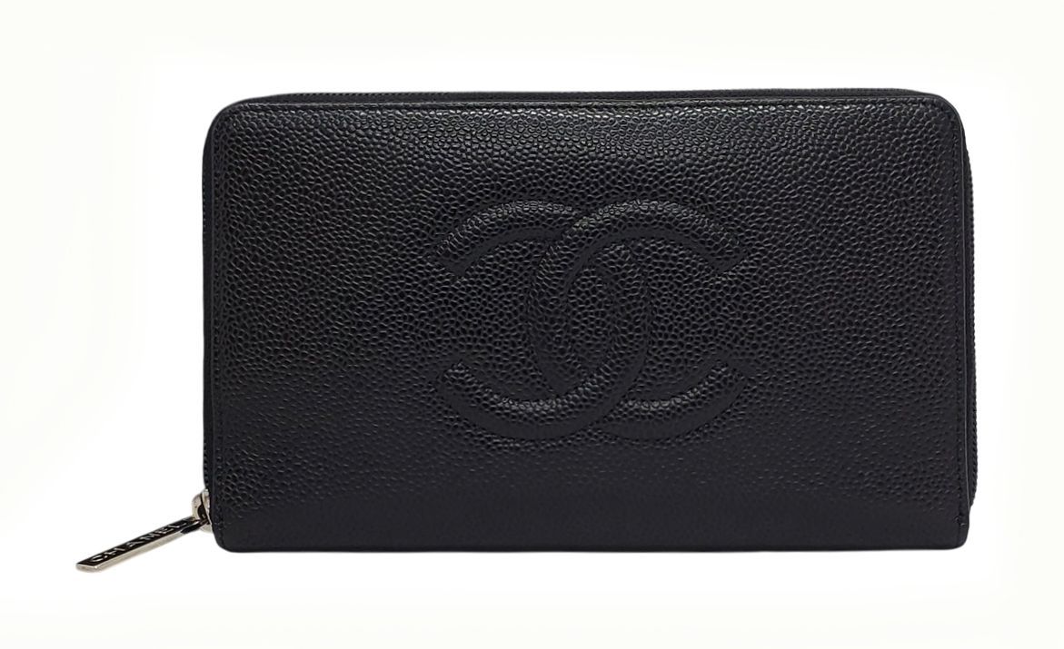 S308◇極美品【シャネル】キャビアスキン オーガナイザー◇シール