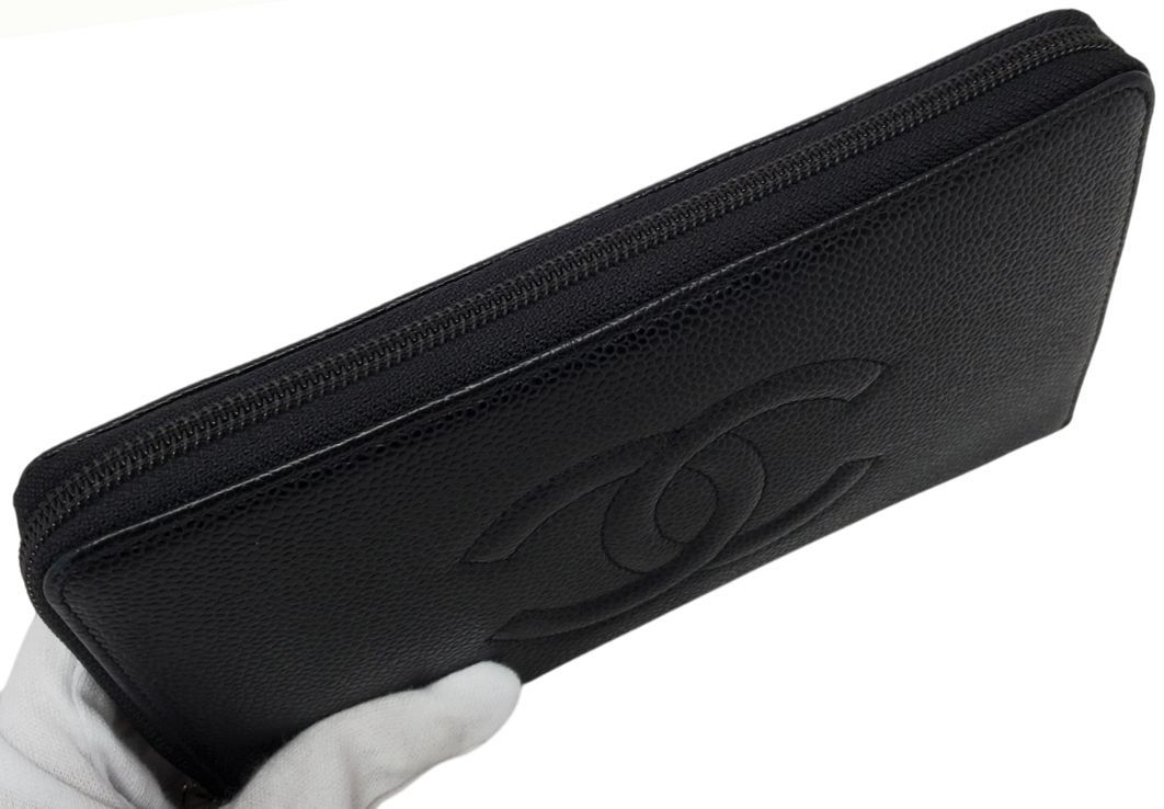 S308◇極美品【シャネル】キャビアスキン オーガナイザー◇シール