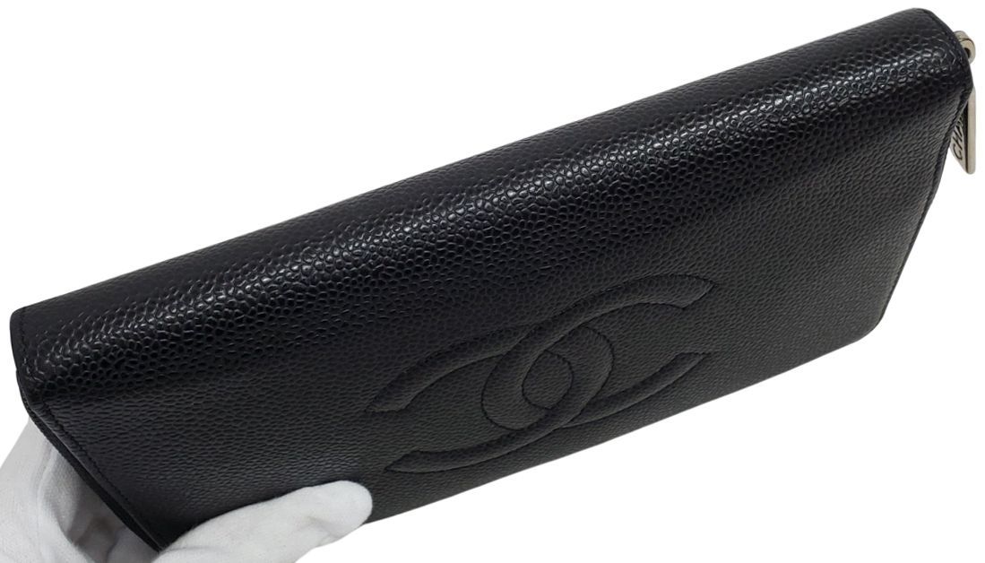 S308◇極美品【シャネル】キャビアスキン オーガナイザー◇シール