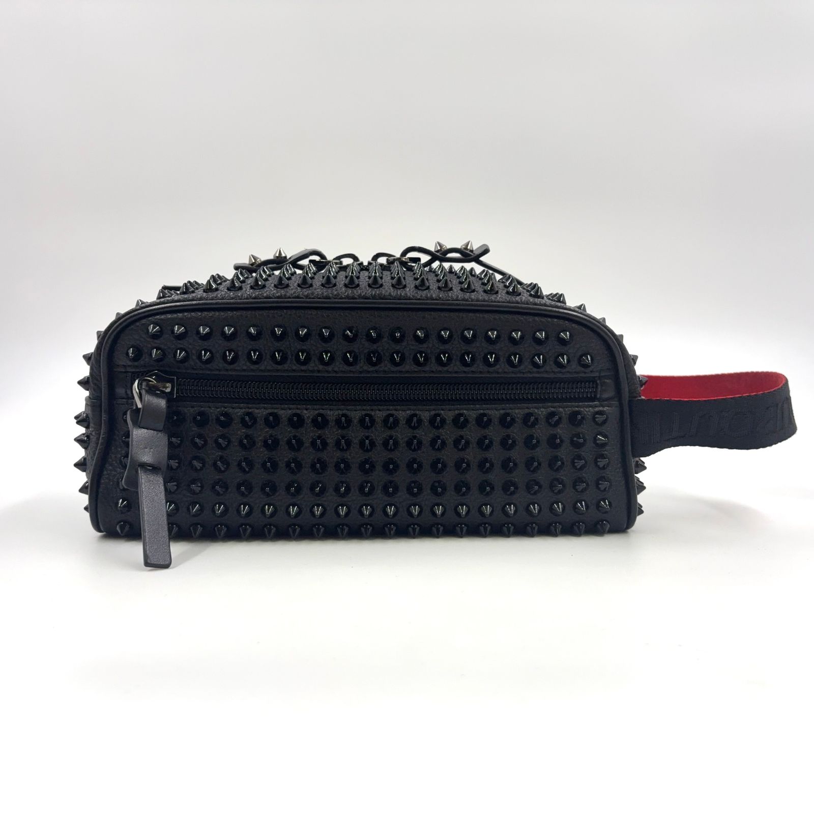 Christian Louboutin ブラスター レザー×スタッズ ブラック ポーチ