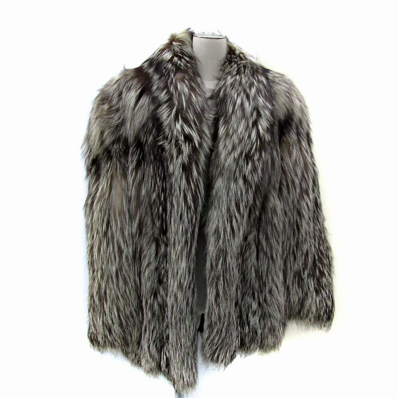 【中古】ロティニー ROTINY シルバーフォックスファーコート 毛皮コート ハーフ丈 9 ブラウン ■GY13 レディース ロティニー ROTINY シルバーフォックスファーコート 毛皮コート ハーフ